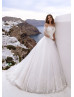 White Lace Tulle Transparent Back Wedding Dress